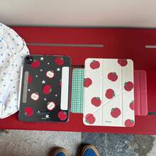 Splatter Red Apple Detachable Magnetic IPad Case Suitable For 2025 New IPad Pro 11/13, Anti-Bend IPad Air 10th Gen, 10.2 Inch/Mini 7, Acrylic Protective Cover