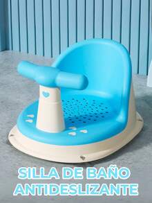 Ele-gate Asiento de Baño para Bebé con Respaldo y Ventosas Antideslizantes – Comodidad en el Baño - Azul - Ver 3