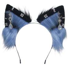 Cat Cosplay Ears Cat Ears Headbands Clips Accessories Punk Gothic Cross EK12-EK28 - Anting Batu Permata BlueTearEk25 - View 1