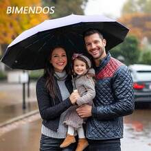 Paraguas Plegable Automtico, Paraguas Plegable con Proteccin, Paraguas de Viaje Compacto, Resistente al Viento e Impermeable, Paraguas con 24 varillas, Porttil para Hombres y Mujeres - Púrpura - Ver 5