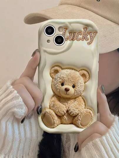 奶油色图案彩绘防摔卡通手机壳，兼容、红米系列