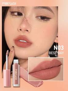 PINKFLASH 亮泽唇膏 - 光泽妆效，滋润保湿，持久显色，轻盈配方，不粘腻 - N03 - 查看 2