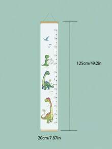 1件装恐龙家族加厚帆布身高测量图，儿童身高尺，5-18岁儿童成长记录，蝴蝶女孩可爱帆布墙饰，90-200厘米身高测量 - 彩色 - 查看 2