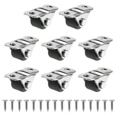 8 Pcs 1/2 Inch Caster Wheels Self Adhesive Tiny Wheel Low Profile With Screws Little Rubber Rolling Wheel Low Profile Single Caster Wheels Furniture, Kitchen AppliancesNon Swivel