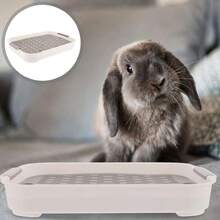 Arenero Rectangular para Conejos, Baños para Mascotas Pequeñas, Caja De Arena De Plástico, Ideal para Jaulas De Conejos Y Cobayas,38953524 - Camel - Ver 5