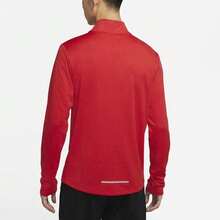 Nike Dri-Fit Pacer Solid Color Print Half-Pack Fit Stand Collar Long Sleeve Raglan Sleeve American Retro T-Shirt For Men