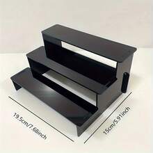 三层黑色亚克力展示架 - 外观坚固耐用，轻巧便携，桌面收纳架，节省空间的化妆品收纳架 - 手办、玩具展示架 - 彩色 - 查看 2