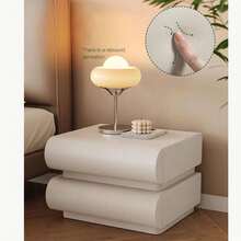 Italian Leather Nightstand, Cream White Bedside Table With Drawer, Minimalist Solid Wood Storage Cabinet For Small Spaces, Modern Bedroom Furniture With Soft Closing For Room Decor,Mesa De Noche,Bedroom Furniture,Night Stand - 白色 - 查看 6