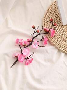 1pc/4pcs 30cm Artificial Peach Blossom & Plum Blossom Flowers, Lifelike Decor For Furniture, Desk, Office, Dining Room, Party Vase - Multicolor - View 8