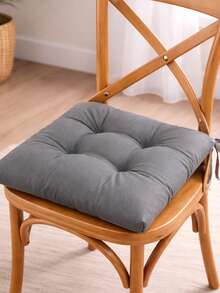 Premium plyschstolskudde, specialsydd, knytbar design, 40*40 cm - Mörkgrå - Visa 3