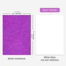 30 Sheets Purple Glitter Cardstock 8.5 X 11 Inches, 230gsm Premium Sparkling Card Stock Paper For Card MaFKing DIY Wedding Birthday Craft Party Decoration Schoolsss Student Supplies (Purple) - purple - 查看 3