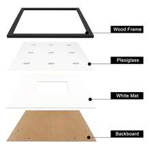12x16 Signature Picture Frame Board For 5x7 Photo With Signable Mat For Birthday Party Graduation Wedding Guest Book Gold - Black - View 6