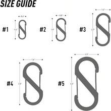 Size - 1 S - Biner - Mosquetn doble, acero inoxidable, negro, 2 unidades paquete de 1 - negro + 2 unidades (paquete de 1) - Ver 6