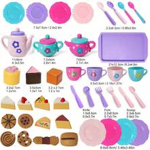 Little Girl Tea Party Set, Pretend Afternoon Tea Dessert Teapot Set, Princess Tea Time Playing Teapot Kitchen Toys, Easter Gifts For Children's Birthdays - Multicolor - View 3