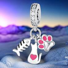 Cute Panda Animal 925 Sterling Silver Charms For Bracelets And Necklace Dangle Pendants Butterfly Elephant Dog Bead Jewelry Present For Women Family Friends - 友善的貓咪串珠飾品 - 查看 8