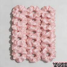 1/6/12/24pcs/Set Ladies' Pink Satin Bow Scrunchies, Simple And Elegant Casual,Pink Accessories Valentine's Day Valentines Hair Ties Ponytail Holders Hair Elastics Hair Rope, Hair Bobbles ,Hair Rubber Bands Elastic Band - Pink - View 3