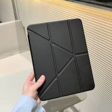 这款适用于 iPad 10 代的保护壳，采用高透明亚克力背板，带有笔槽，可自由 DIY 设计。它具有 Y 型多折叠多角度支架、磁吸式自动休眠/唤醒/智能省电折叠保护盖以及笔槽设计。 - 黑色 - 查看 3
