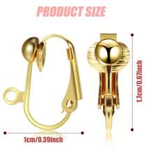 KMEOSCH 8pcs Clip-On Earring Converter With Easy-Open Loop, For DIY Earrings, Turn Any Stud Or Piercing Into Clip-On (Golden And Silvery) - Ear Clips - View 4