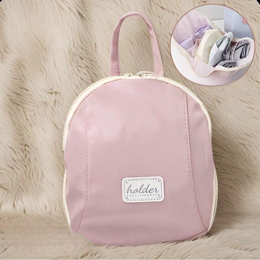 1 Stück 3-in-1 Aufbewahrungstasche, geeignet zum Aufbewahren von Unterwäsche, Socken und Höschen, unverzichtbar für Geschäftsreisen. Diese tragbare Kleidertasche hat einen Reißverschluss, praktisch und bequem zum Aufbewahren von BHs, Unterwäsche und mehr. Reisenotwendige Tasche - Verschiedenfarbig - Übersicht 1