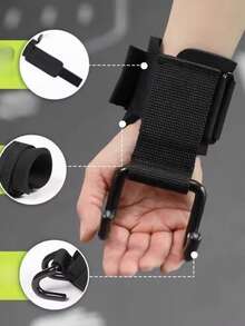 Pull-Up Assist Hook, Fitness Wrist Wrap Grip Hook Gloves, Deadlift Waist Support Single Bar Accessories - Black - View 2