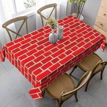 1pc Masonry Wall Background Stone Wall Scene Setting Tablecloth, Brick Panel Wallpaper Curtain Door Removable Brick 2D Flat Tablecloth, Photo Prop, Suitable For Four-Season Party Events, Polyester Material - Multicolor - View 2