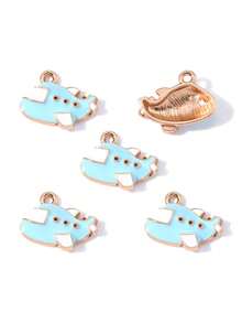 10pcs/Set Oil-Painted Small Airplane Charm Alloy For Key Ring Bracelet Necklace Pendant DIY Handmade Jewelry Accessories Making - Oil-dripping Miniature Airplane - View 9