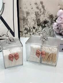 Cosmetic Swab Storage Box With Cover, 1pc Clear Makeup Organizer, Dust-Proof Storage Case, Desk Organizer Fits Makeup Sponge, Lipstick, Hair Clips, For Dresser, Countertop, Office,Room,Home,Bedroom,Bathroom,House,Pink Room,Living Room Decor,Travel Stuff,Gift Bag,Gifts For Mom,Dad,Men,Friends,Teacher,Birthday,Wedding,Desk,Shelves,Accessories,Gift Boxes,Funny Gift,Storage Bag,Room Decor, Bags,Makeup Bag,Vanity,Travel,Make Up Bag,Travel Essentials,Organizer,Storage,Travel Essential,Makeup Organizer,Makeup Bags,Make Up Organizer,Toiletry Bag,Desk Organiser,Cosmetic Bag,Makeup Pouch,Make Up Organize,Vanity Accessories,Make Up Pouch,Make Up Bags,Jewellery Box,Pouch,Makeup Brush Holder,Brush Holder,Perfume Organiser,Pouch Bag,Gifts For Women,Christmas Gifts,Gift Ideas For Women,Room Decor - Clear - View 2