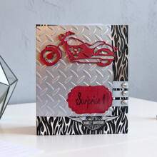 创意摩托车金属切割模具，DIY剪贴簿相册和压花模板，贺卡制作工具，卡片纸切割工艺品，礼品卡制作模板模切。