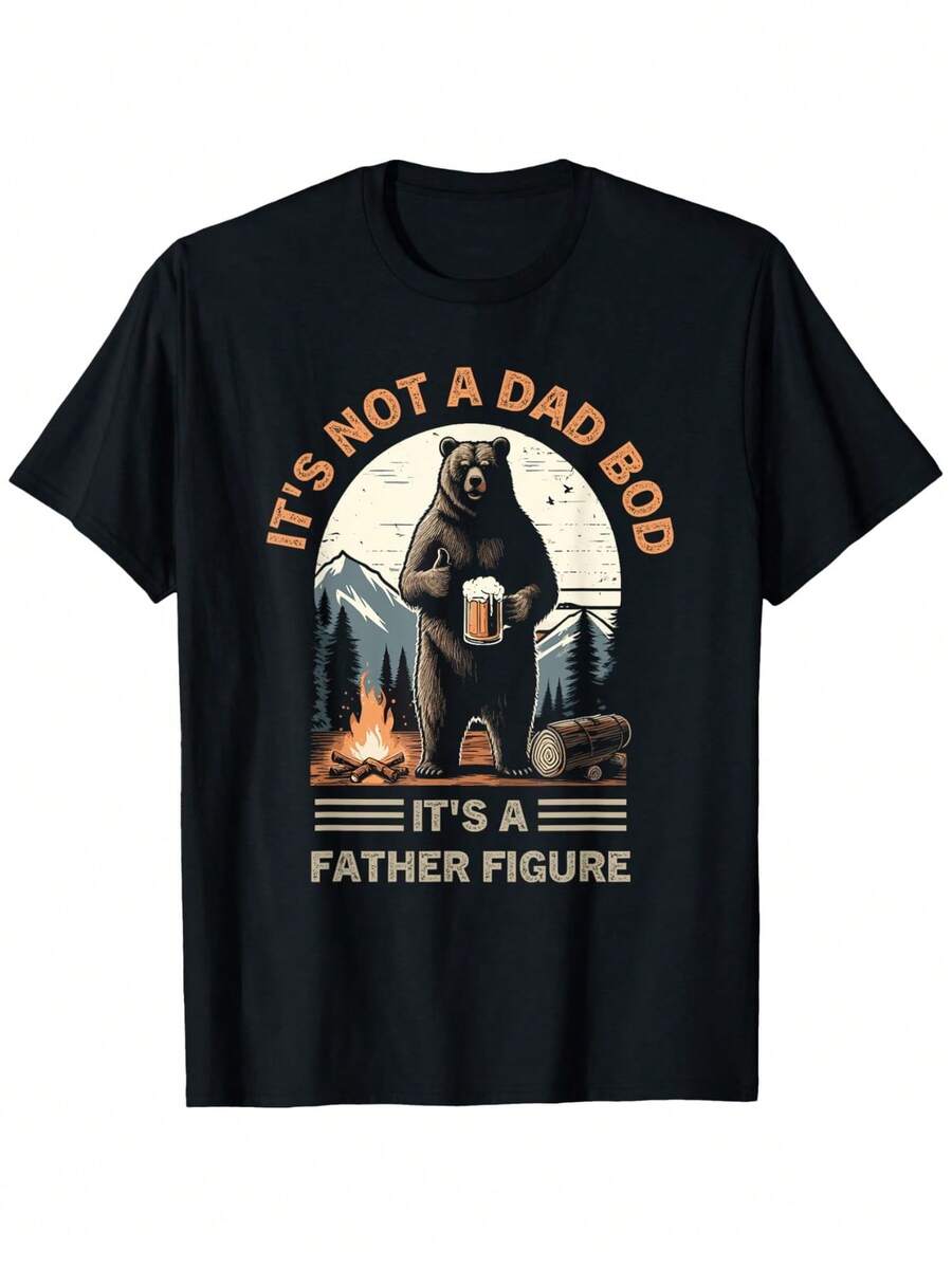 It'S Not A Bad Bod It'S A Father Figure Family Dad Funny T-Shirt, Perfect Birthday Christmas Mother's Day Gift Size - 黑色 - 查看 1