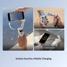 DJI Osmo Mobile 7 Lightweight Tracking Smartphone Gimbal Stabilizer, OM7 Smart Tracking Selfie Stick For Live Streaming And Vlogging - Beige - View 6