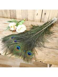 10pcs Faux Peacock Feather Decor Accessories, Suitable For Home Decor Or Flower Arrangement - Multicolor - View 4