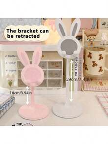 1pc/Cute Desktop Phone Holder, Adjustable Rabbit Shape Phone Holder - The Perfect Companion For Students' Desks, Suitable For Lazy Time, And The Best Birthday And Graduation Gift Among Desktop Accessories - Pink - View 6