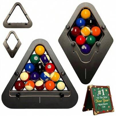 Bitman-Rack 9-Ball Pro Precision Billiard Rack, Cnc Machined Aluminium Pool Triangle For Consistent Tight Racking, Pool Table Accessory