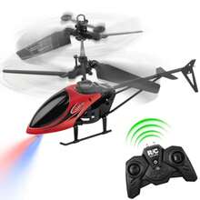 Helicóptero de Control Remoto de 2 Canales Helicóptero RC para Principiantes Vuelo al Aire Libre Aeronave RC con Luces LED - 223219791 - Ver 1