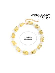 1pc/2pcs/3pcs Set Bohemian Geometric Irregular CCB Faux Pearl Beaded Necklace & Earrings, Elegant Fashion For Party, Casual, Couple Date, Wedding, Women's Holiday Birthday, Versatile Jewelry Gift - Jewelry - View 8