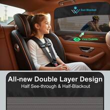 4pcs Magnetic Car Side Window Curtains, Semi-Sheer Sunshade Curtains, Blocking UV Rays And Providing Privacy - Curtain - View 6