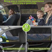 4pcs Magnetic Car Side Window Curtains, Semi-Sheer Sunshade Curtains, Blocking UV Rays And Providing Privacy - Curtain - View 11