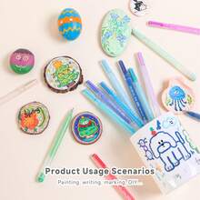 languo 54-Colour Gradient Gel Pen Set, 1.0mm Nib, 3D Acrylic Painting Effect, Suitable For Note-Taking, Student Studies, Colouring And Painting, Craft And Art Projects, Stationery Supplies.