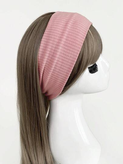 1pc Minimalist Knitted Headband, College Style Street Fashion Sports Headband, Available In Pink, Black, White And More Colors, Suitable For Men And Women, Year-Round Accessory Women Hair Accessories Elegant Hair Band Women Head Scarf Work Out Sweatband