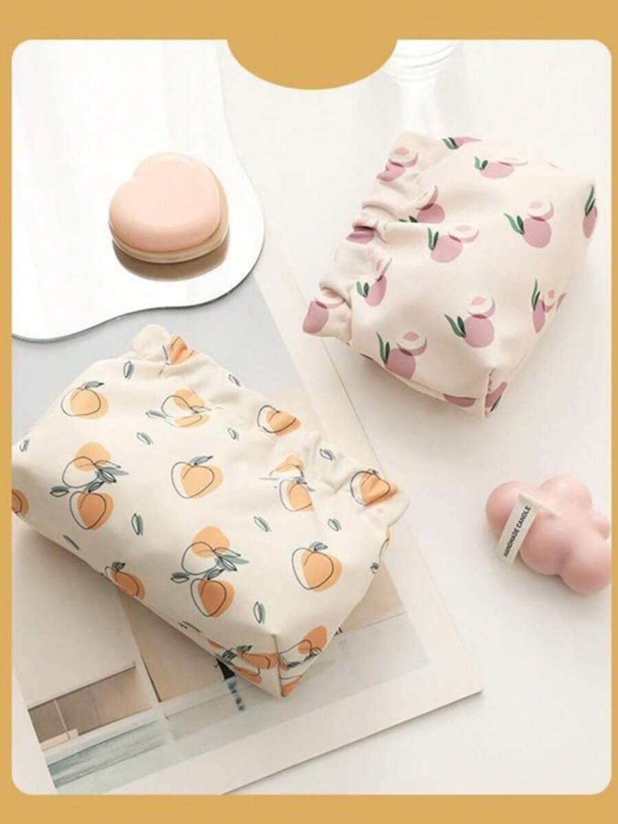 1个旅行洗漱包 旅行化妆品收纳袋 方便携带的化妆品收纳袋 印花设计 - 彩色 - 查看 1