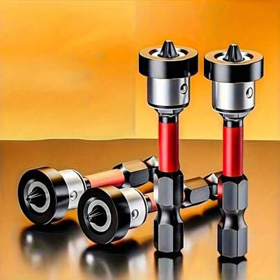 Powerful Magnetic Locating Drill | Anti-Slip & Anti-Collision Design, Black Gold Cross Screwdriver Bit, Suitable For Ceiling/Woodworking, Waterproof Floor Installation Tool, Ideal For Ceiling Woodworking - Black Gold Cross Screwdriver Bit, Waterproof, Suitable For Wooden/Hard Flooring, Office Use, Furniture Repair, Handmade DIY, Round Screwdriver Tool.