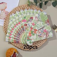 Bộ 20/40/60 khăn ăn vuông mềm in hình động vật và hoa, 2 lớp, kích thước 33cm*33cm khi mở ra, thích hợp cho đám cưới, tiệc trà, trang trí tiệc sinh nhật, đồ dùng tiệc tùng, trang trí ngày lễ, đồ dùng ngày lễ - Nhiều màu - Xem 10