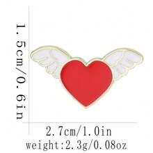 Cute Cartoon Heart Shaped Metal Brooch, Unisex Couple Bag Accessory - Multicolor - View 9