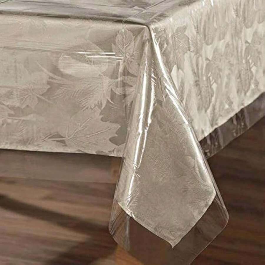 Sancua Clear Plastic 1OO% Waterproof Tablecloth - 54 X 108 Inch - Vinyl PVC Rectangle Table Cloth Protector Oil Spill Proof Wipe Clean Table Cover For Dining Tables, Parties & Camping, Crystal Clear - CrystalClear54inchx108inchRectangular - View 1