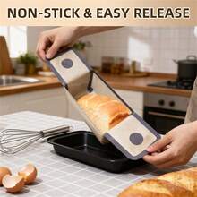 2pcs 9x5 Inch Bread Baking Mat - Thick Non-Stick Silicone Baking Liners, Material, Reusable For Home And Commercial Ovens, Easy To Clean - Multicolor - View 5