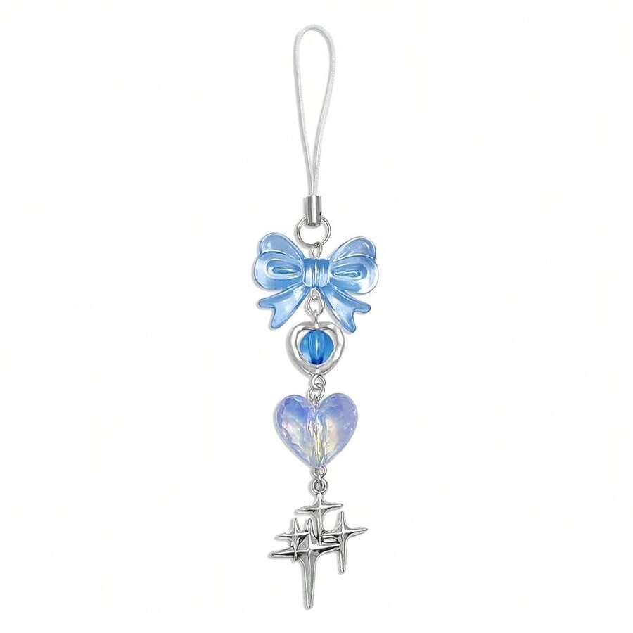 1-4PCS Cute Phone Charms Aesthetic Y2K Cell Phone Charms Strap Strawberry Butterfly Star PhoneCharm Y2K Accessories For Bag Keychain Camera Pendants Decor - 1xBlueHeart - Xem 1