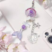 1-4PCS Cute Phone Charms Aesthetic Y2K Cell Phone Charms Strap Strawberry Butterfly Star PhoneCharm Y2K Accessories For Bag Keychain  Camera Pendants Decor - 藍紫色水母 - View 8