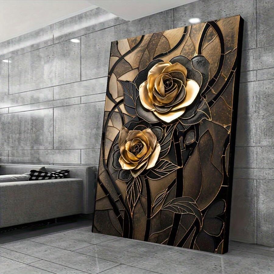 Tranh canvas hoa hồng vàng hiện đại không khung, tranh treo tường trang nhã không khung cho phòng khách và phòng ngủ. - Nhiều màu - Xem 1