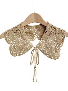 1 chiếc khăn choàng cổ nữ kiểu dáng ren rỗng, có thể tháo rời, thiết kế trang trí bằng móc len, phong cách cổ điển nhẹ nhàng, phù hợp mặc hàng ngày, mọi mùa, lễ hội và du lịch. - Nhiều màu - Xem 10