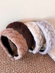 1个毛绒发箍，趣味丝带发箍，适合婚礼配饰、哥特洛丽塔风格、情人节、蓬松配饰、新娘发饰、女士发带、发箍 - 彩色 - 查看 5